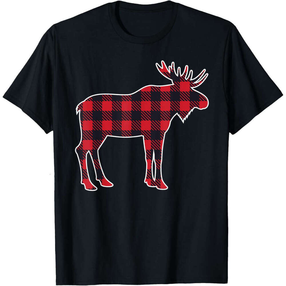 T shirt Mens Plaid 90s Style Moose Animal - For Back To School T-Shirt shirts tshirt graphic tee Casual tops summer clothes Short sleeve Free shipping