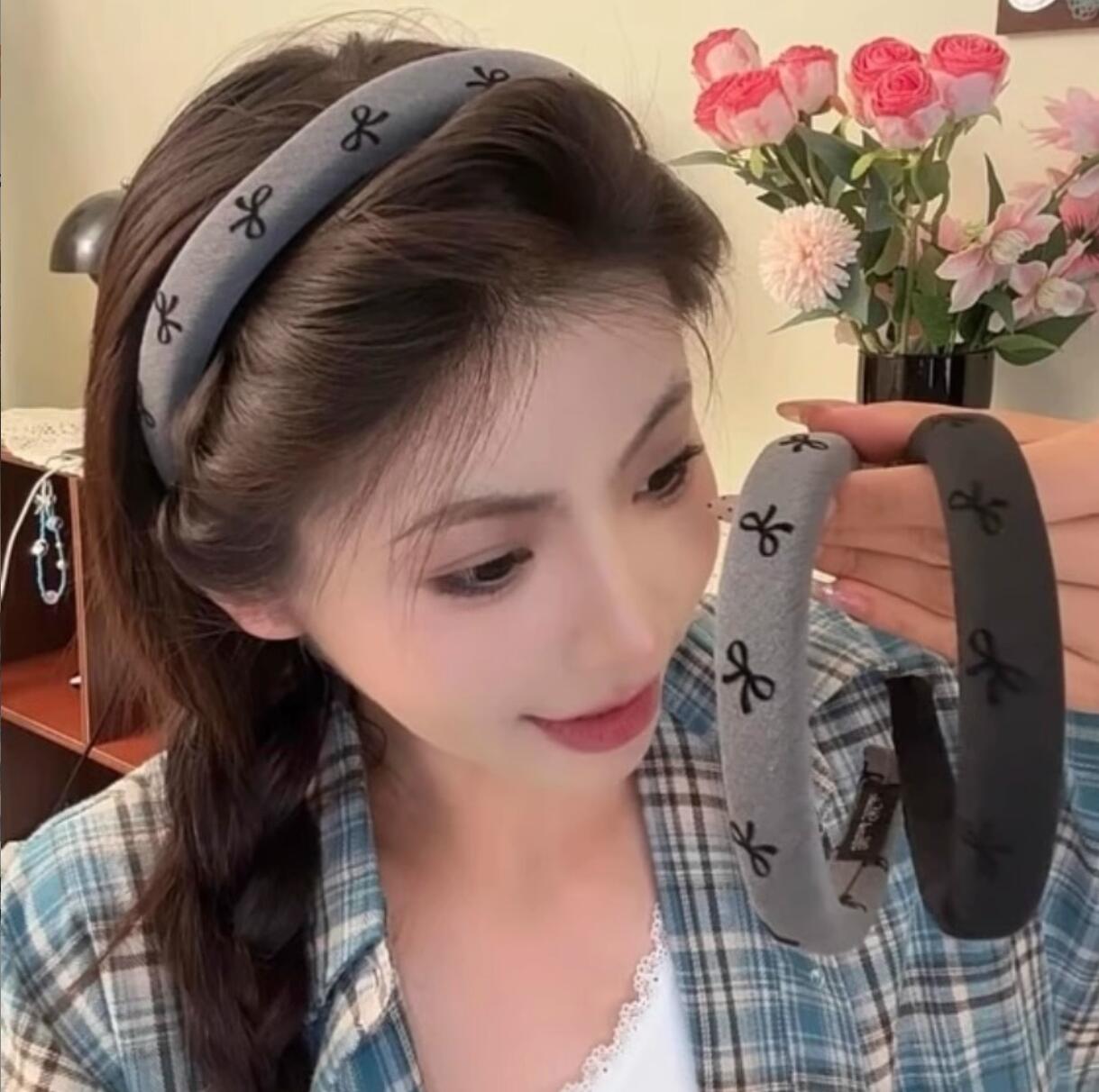 Bowknot Designer Hairpin Headbands Elastic Hair Hoop Handmade Gold Letter Retro Style Exaggerated Personality Temperament Headband home 2Style 4Colors