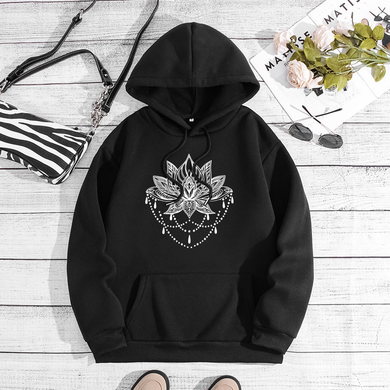 Autumn and winter Korean style trendy and fashionable unisex casual versatile loose fleece hooded sweatshirt F7.31#25