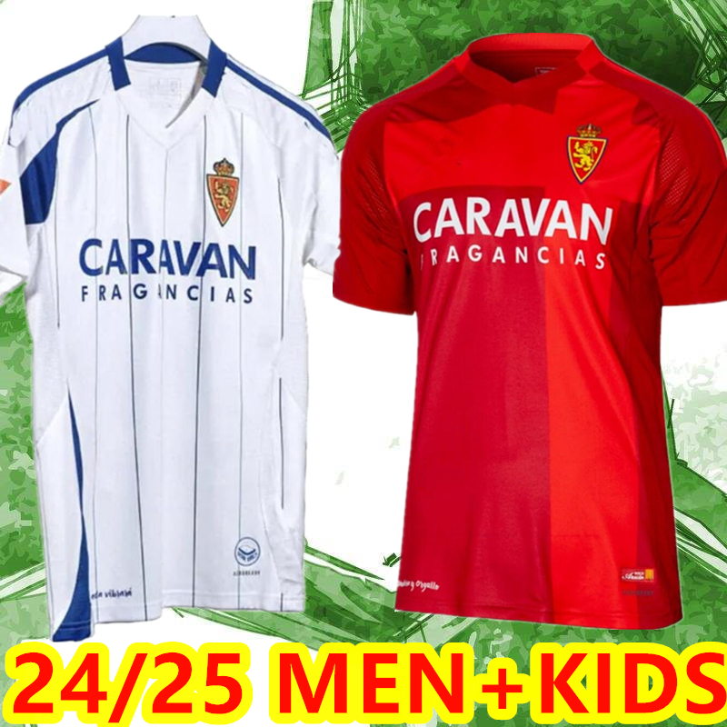 2024 2025 Real Zaragoza FRAN GAMEZ Soccer jerseys kit ZAPATER 24 25 home away JERSEY POMBO KAGAWA Football Maillots shirt
