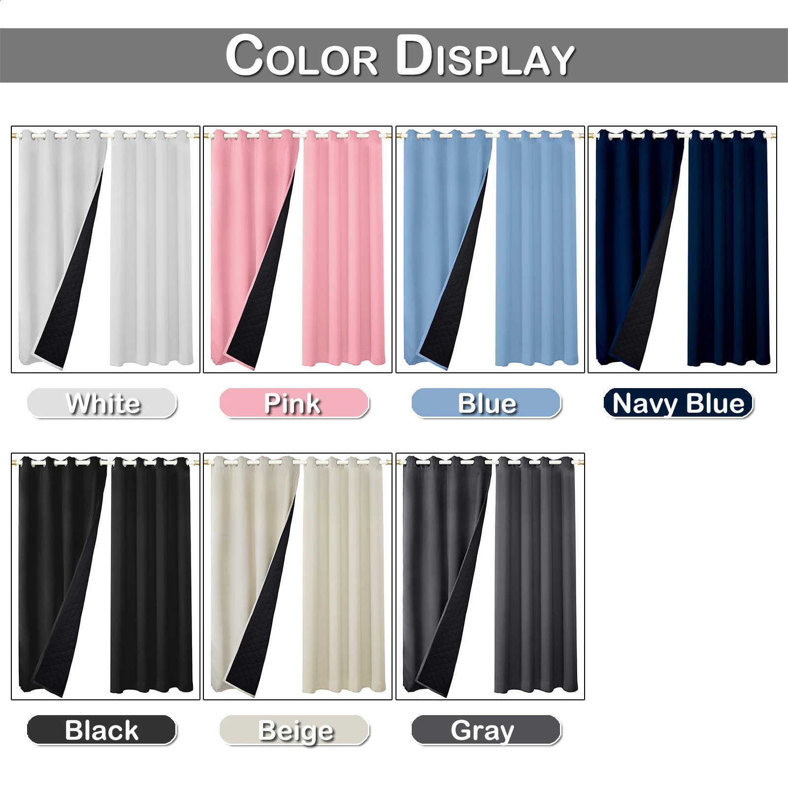 Quilted 100% Blackout Curtain for Living Room Heavy Duty Window Drapes Bedroom Winter Thick Thermal Curtains Eyelets Ready Made 240730