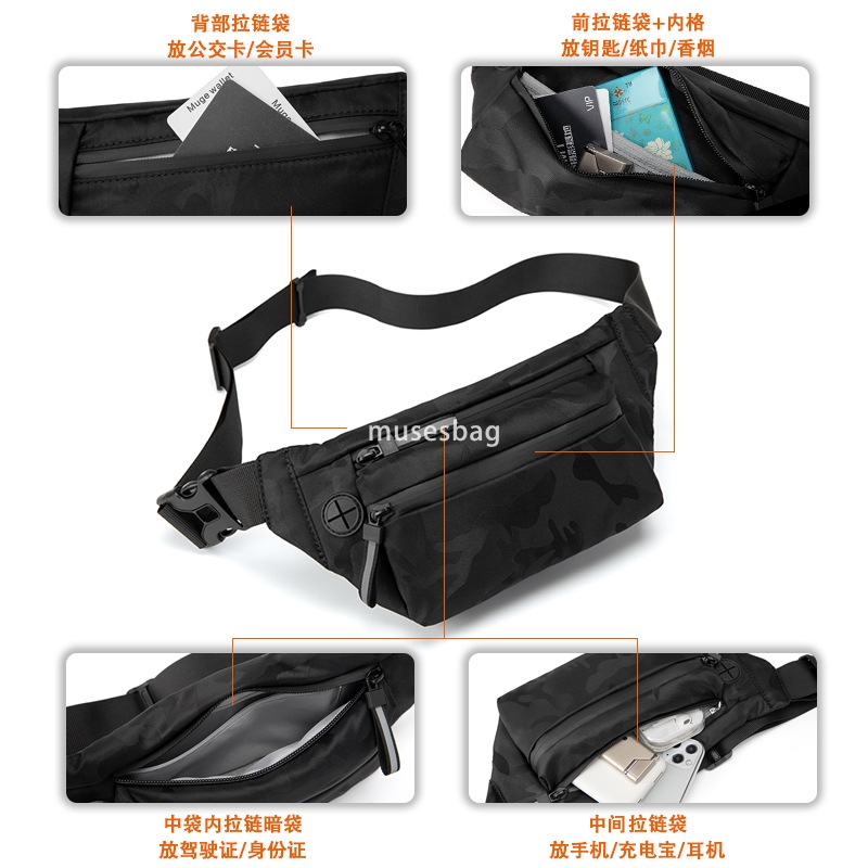 Manufacturers men's waist pack casual chest bag fashion brand shoulder bag sports satchel small backpack crossbody bag men's bag
