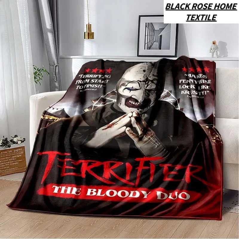 Fashion Art 3D Print Horror Movie Terrifier Blanket Family Living Room Sofa Sleeping Blanket Bedroom Childrens Warm Bed Sheet Y240730
