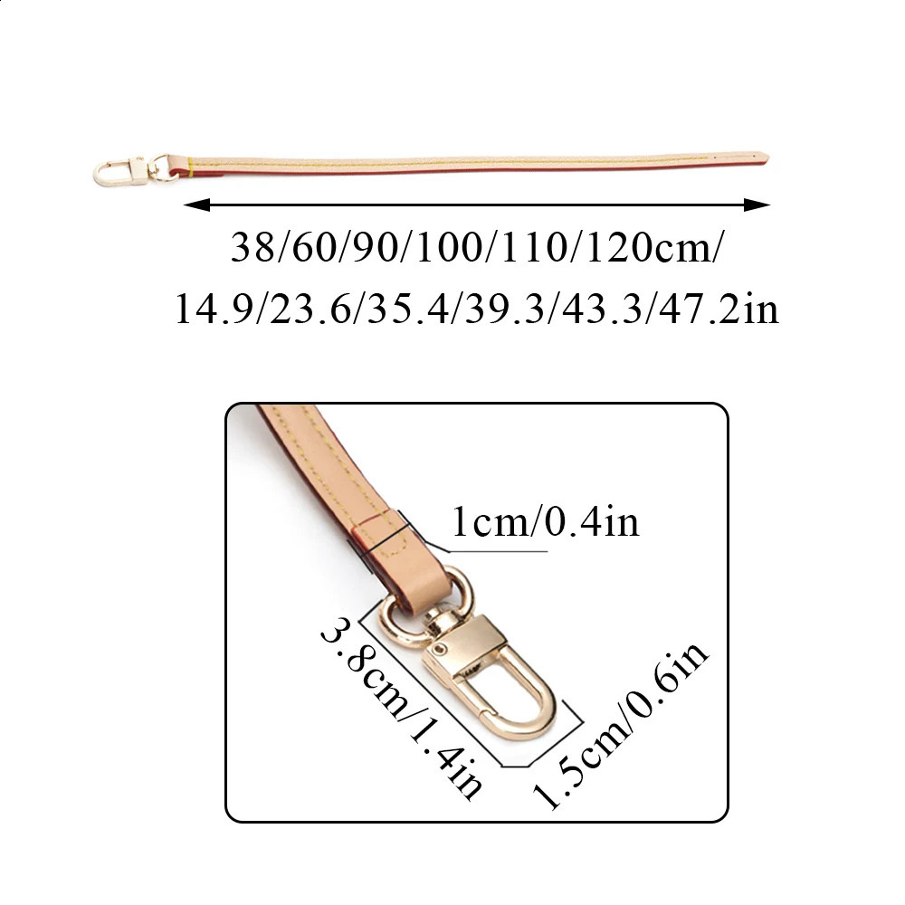 38cm120cm Detachable Bag Handle Replacement Strap Genuine Leather Shoulder Part Accessories Fashion 240730