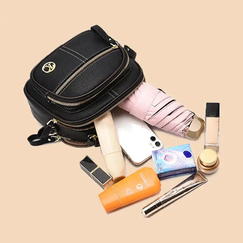 Classic Multifunctional Compartments Adjustable Wide Shoulder Strap PU Leather Crossbody Bag 240731