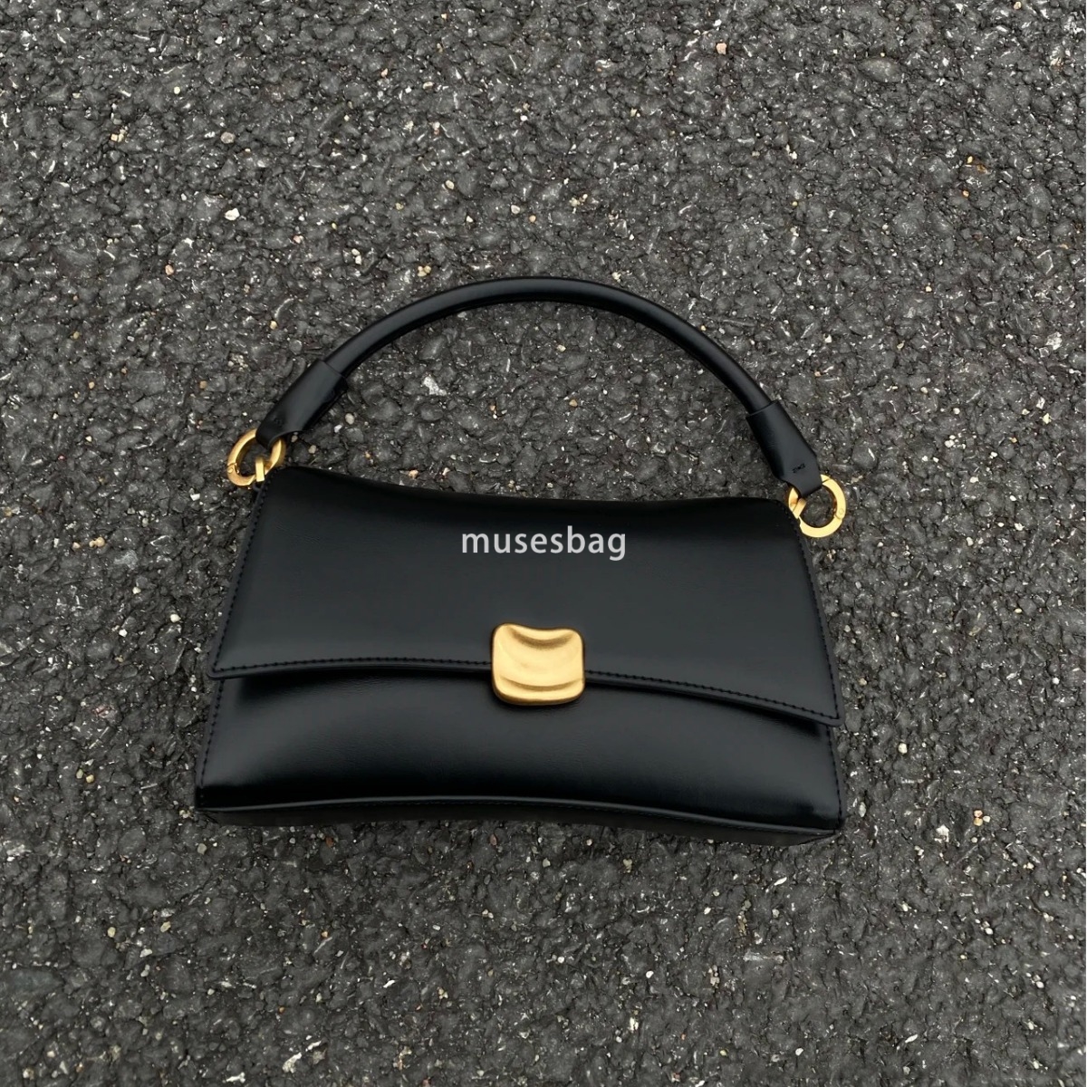 Black underarm bag women's new high-end texture niche design single shoulder retro carrying small square bag crossbody bag