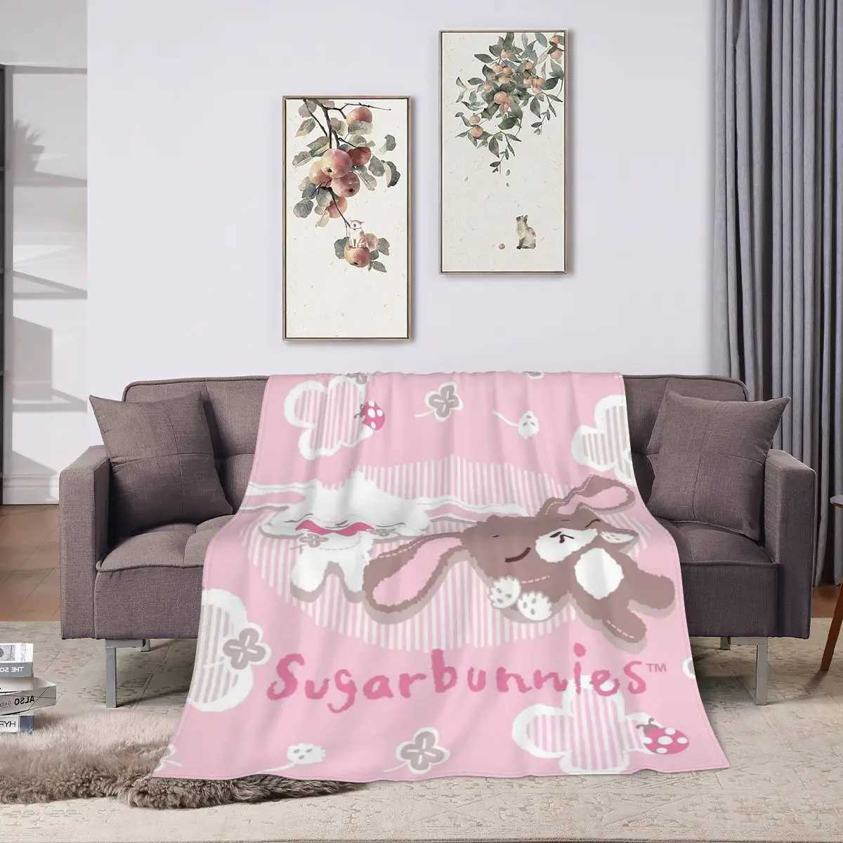 Sugarbunnies Blankets Soft Warm Flannel Throw Blanket Bedding for Bed Living room Picnic Travel Home Couch Y240730