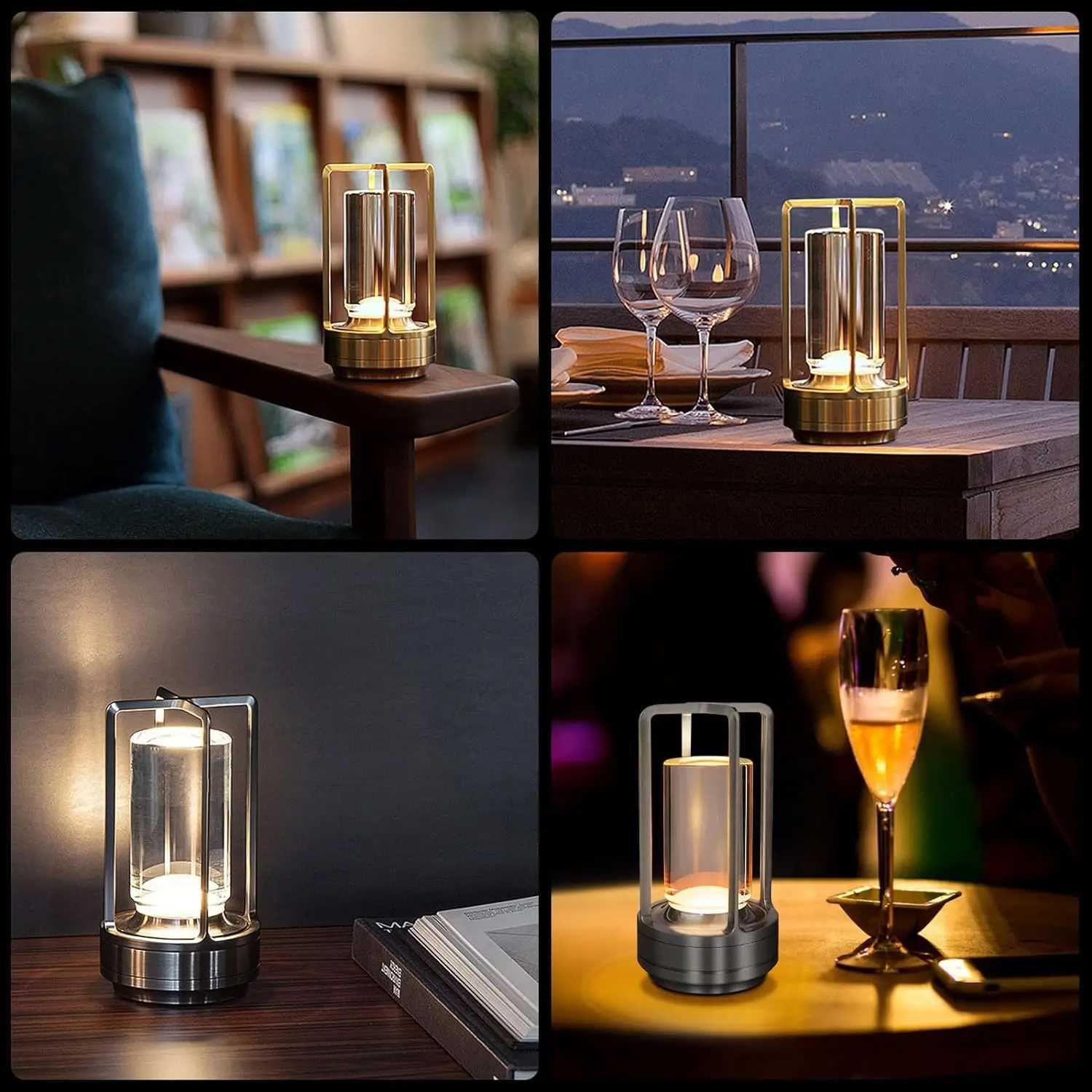 Wireless Table Lamp LED Touch Sensor Desktop Night Light Rechargeable Reading Lamp for Restaurant Hotel Bar Bedroom Decor LightM251125
