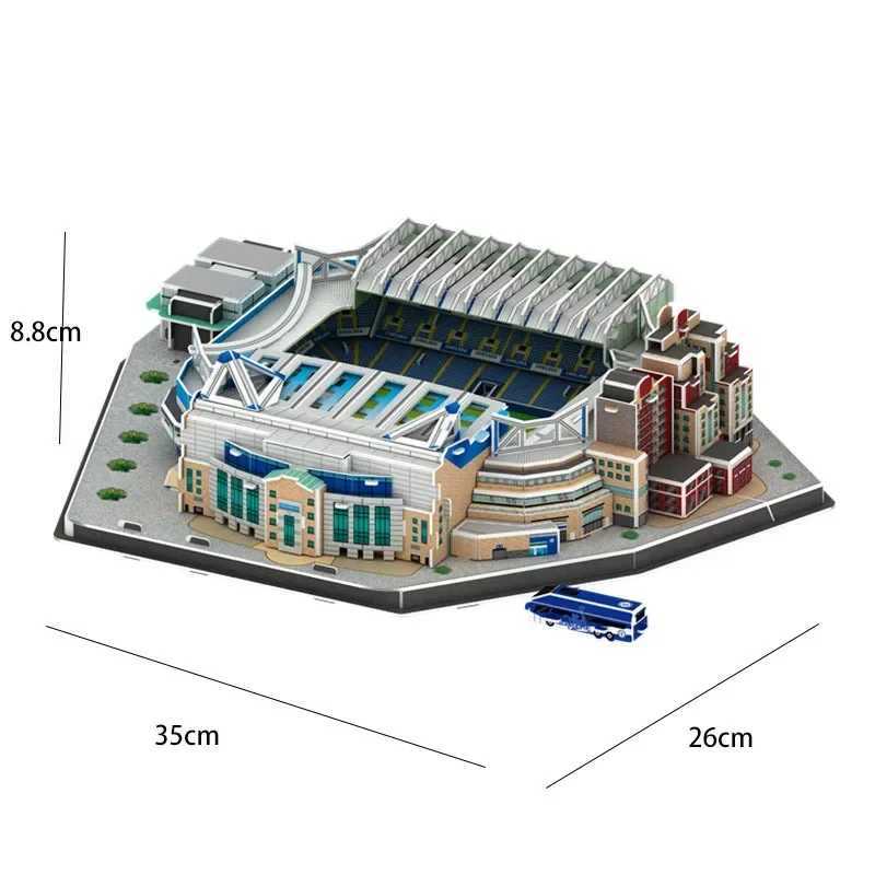 DIY Chelsea Stamford Bridge Football Stadium 3d Stereo Puzzle Model SZM240731
