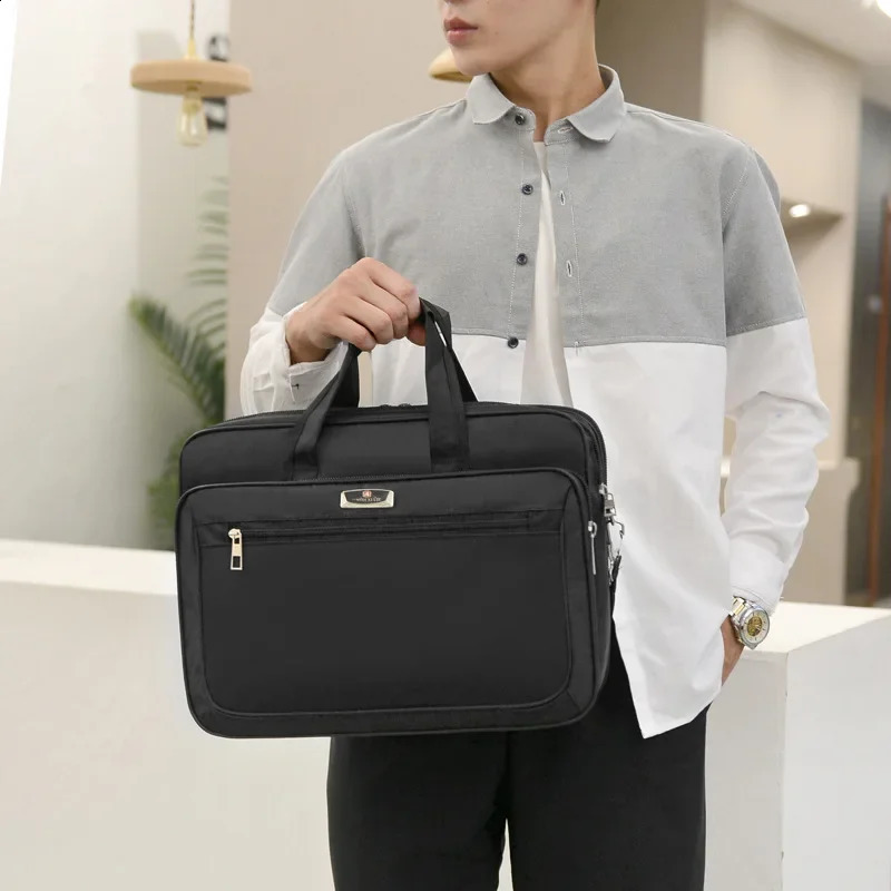 Large Capacity Mens Laptop Bag Briefcases Business Document Electronic Article Clothes Storage Pouch Shoulder Travel Organizer 240730