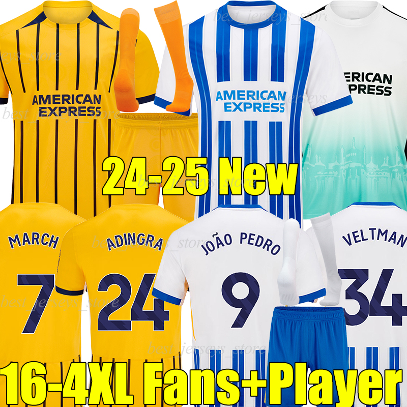 4XL 24/25 JOAO PEDRO soccer jerseys fans player version ANSU FATI MAUPAY ADINGRA FERGUSON GROSS BUONANOTTE HINSHELWOOD MARCH men kids Kits sock sets football shirts