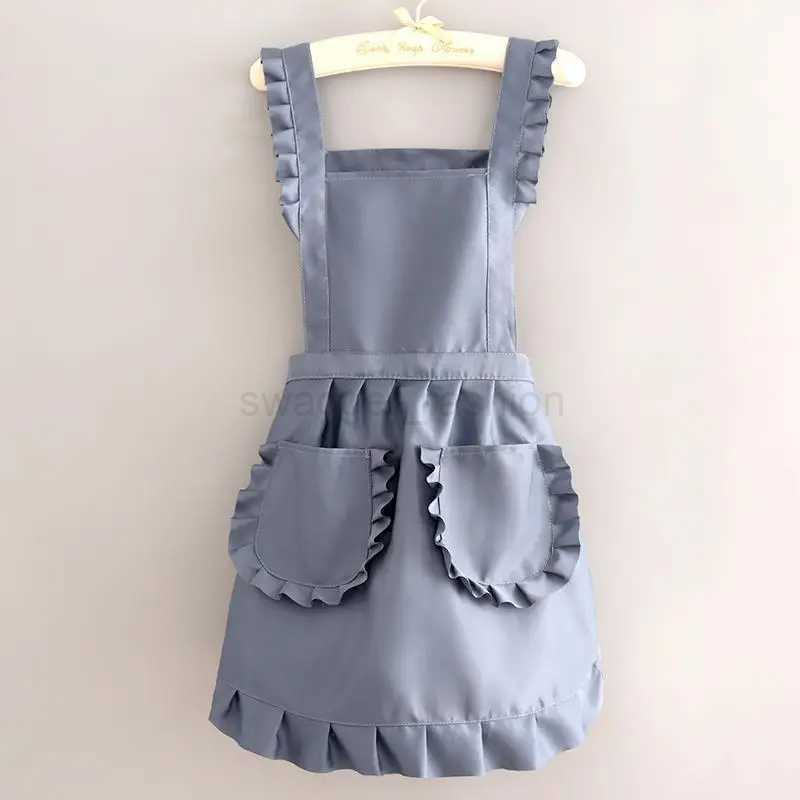 1Pcs Cute Korean Style Apron Female Nail Shop Kitchen Coffee Overalls Home Cooking Cleaning Sleeveless ApronXJ240731