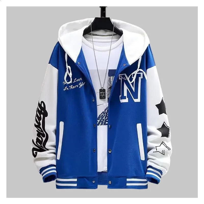 INS Hip Hop Mens Hoodie Baseball Jacket Casual Slim Fit Unisex Uniform Bomber Coat Youth Students Bomber Jacket Couple 240816