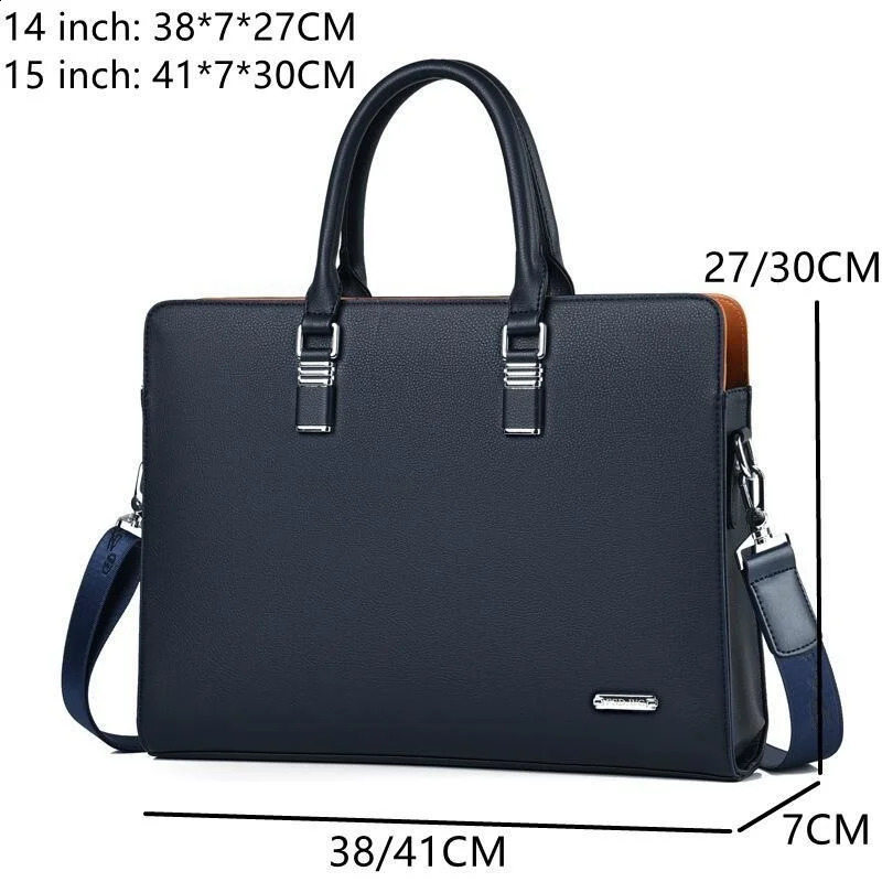 Laptop Bags DUTRIEUX Business Leather Men Briefcase For Husband Shoulder Bag Man 14 15 Laptop Briefcases Bags Large Capacity Mens Handbag 240730
