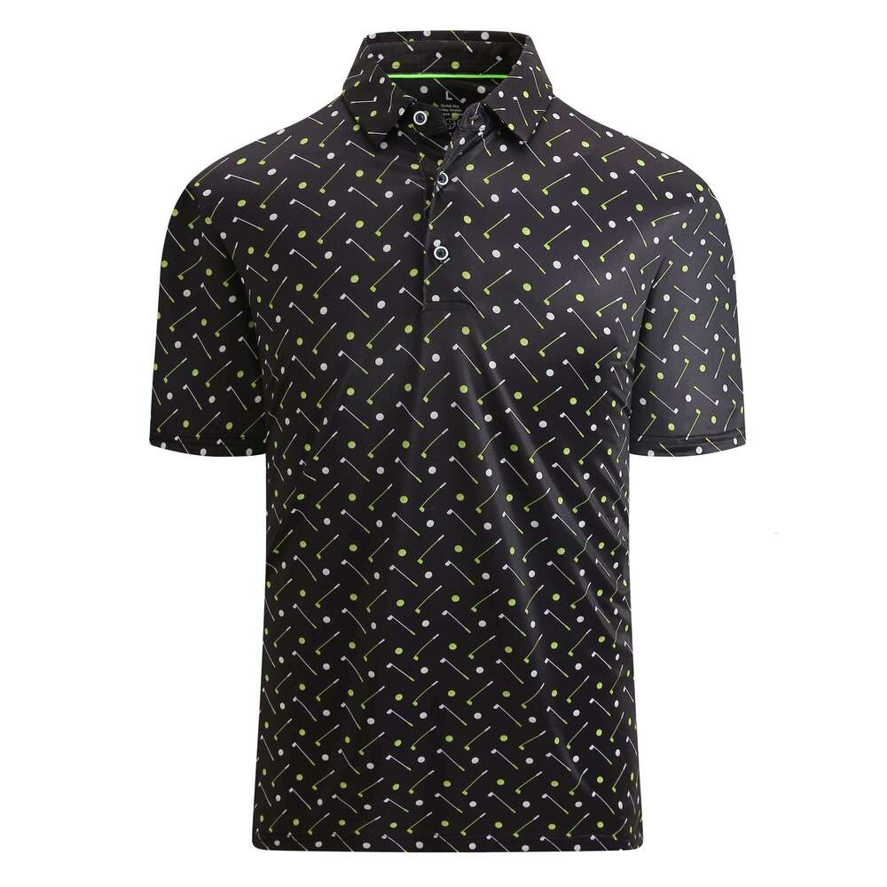 Mens Polo Mens Golf Shirt Moisture Wicking Quick-Dry Print Performance Polo Shirts for Men Polos shirts tshirt Casual tops summer clothes Short sleeve