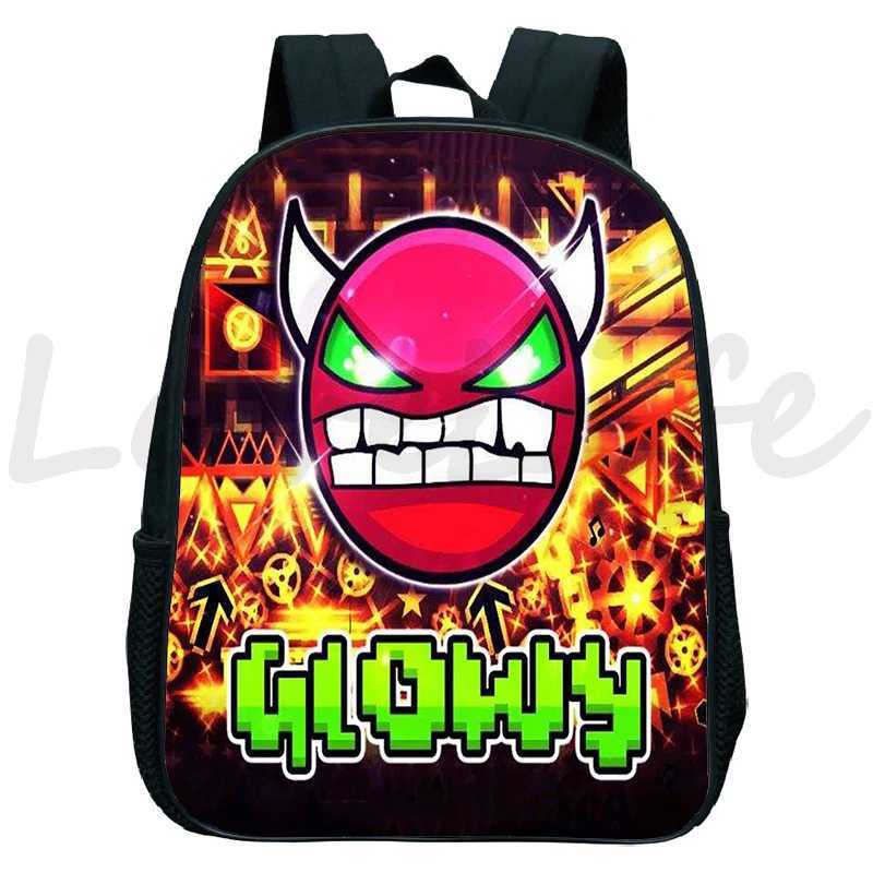 Angry Geometry Dash Backpack for Kids Kindergarten Bookbags Children Daily School Bags Cartoon Rucksack Boys Girls MochilaCL240730