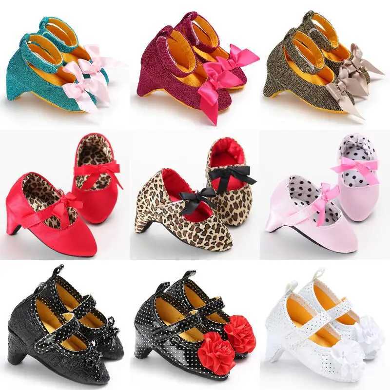 Classic and fashionable newborn baby shoes anti slip cloth shoes girls high heels elegant and casual princess shoes X250409