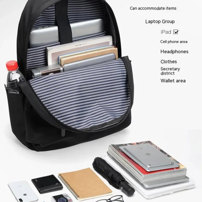 MenWaterproof 156 Laptop Backpack High Capacity Student Bag Waist Travel Mens 240730Zl