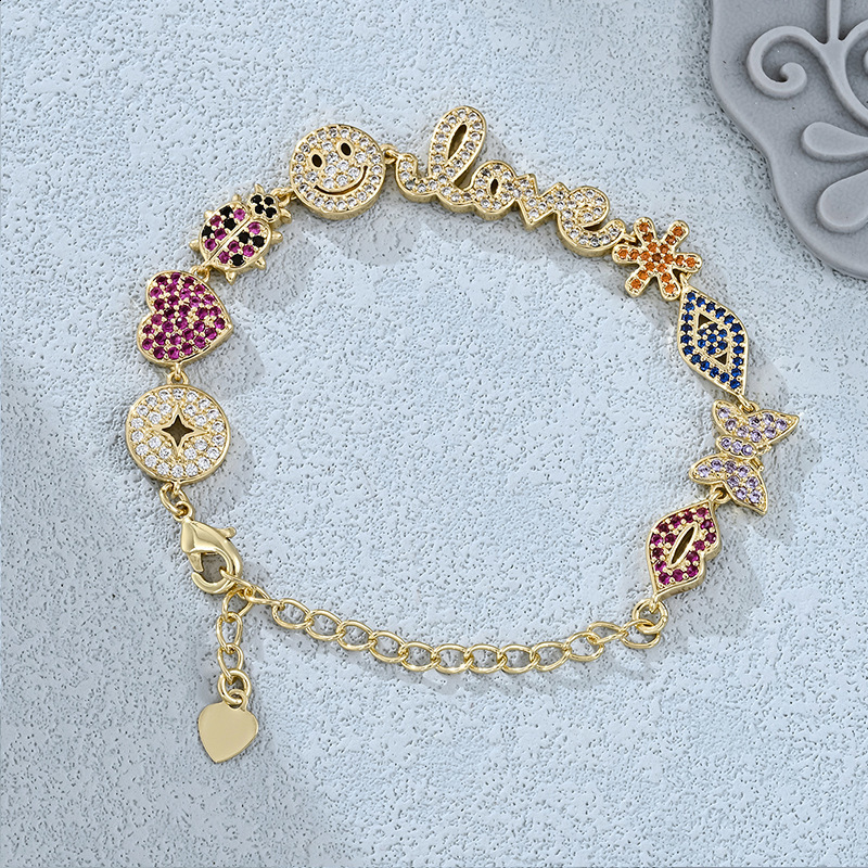 Minimally designed fashionable and versatile womens zircon bracelet with micro inlaid small accessories selling well