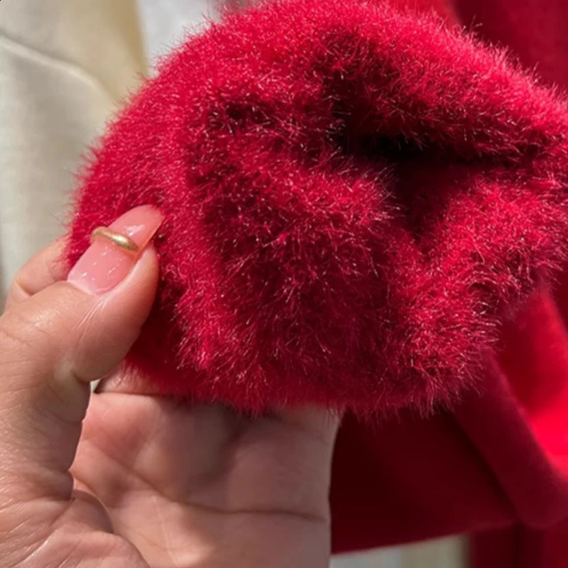 Womens Turtleneck Sweater Winter Retro Red with Velvet Lining Thickened Inner Wear Thermal Knitting Bottoming Shirt 240730