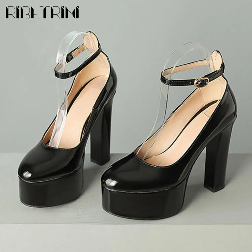 Elegant Women Pumps High Heels Shallow Buckle Platform Mary Janes Shoes Woman Dress Fashion Spring Big Size 43 Party Sandals 240731