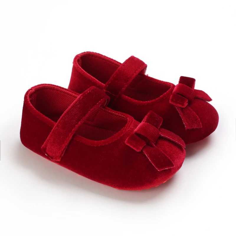 Prewalker Newborn Baby Plush Bow Solid Color Soft Comfort 0-18 Months Baby Casual Shoes Toddlers X250220