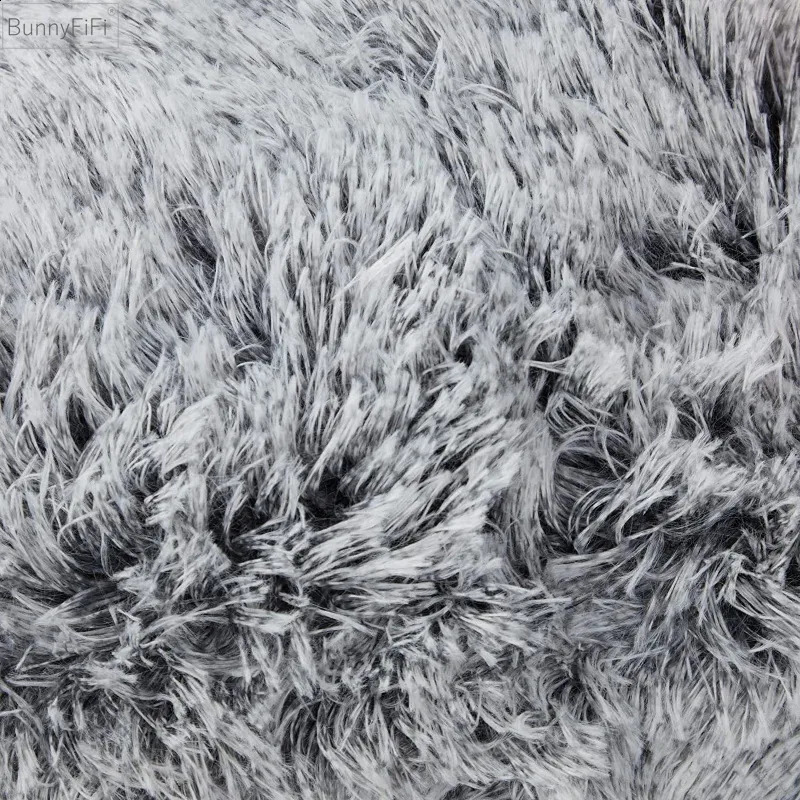 Fur Soft Cushion Cover 43x43cm Cozy Plush Decorative Pillow for Living Room Sofa Decor Pillowcase White Grey Case 240731