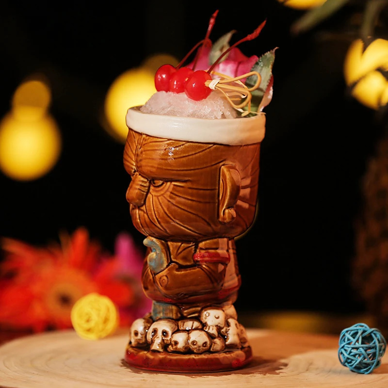 Maori Chiefs Tiki Mug Barware Cocktail Mugs Beer Wine Cup Art Ceramic Cup Wine Accessories Ceramic Crafts Bar Tools 240730