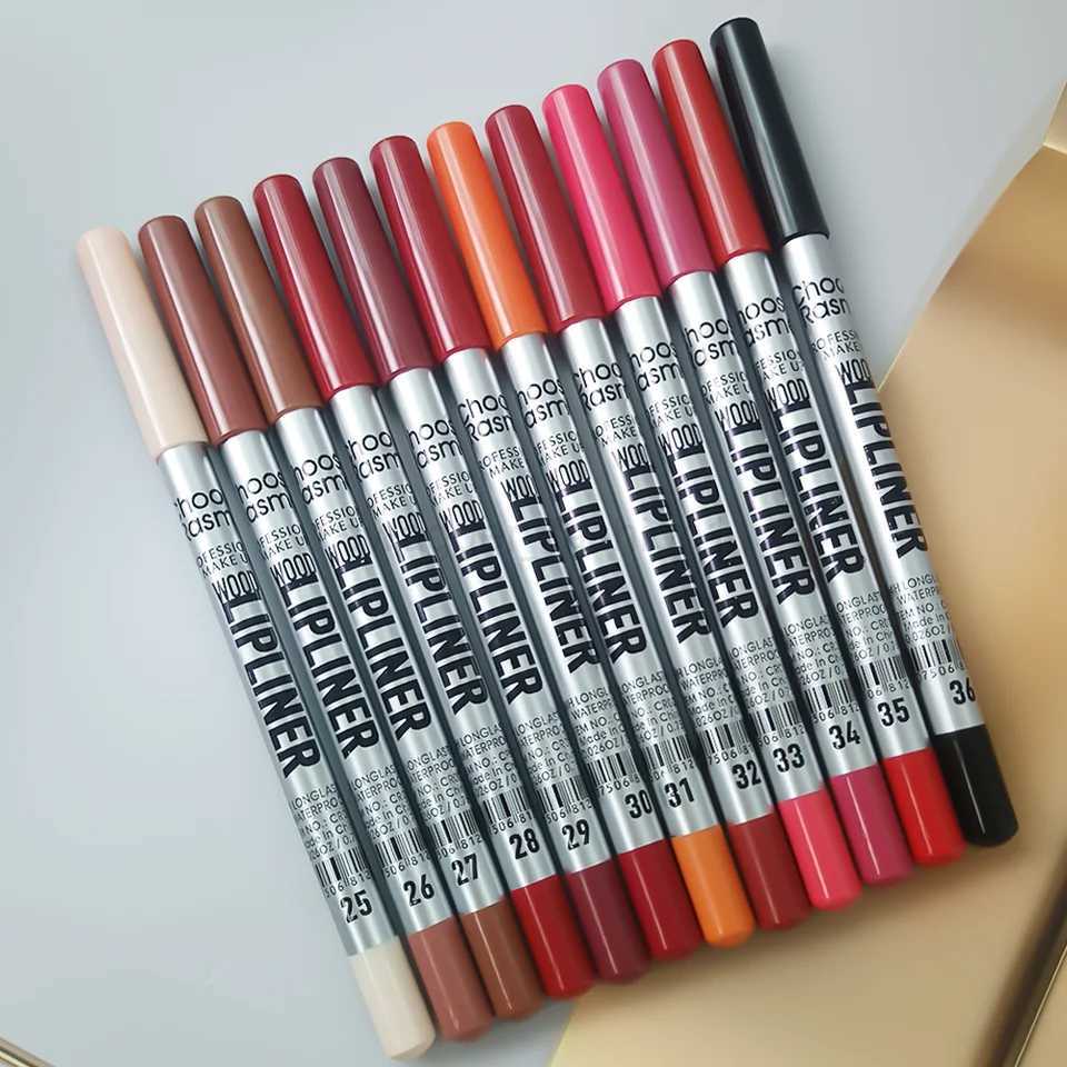 12pc Matte Lip Liners Set 12 Assorted Colors Gift Set Long-Lasting Non-SmudgingXJ240731
