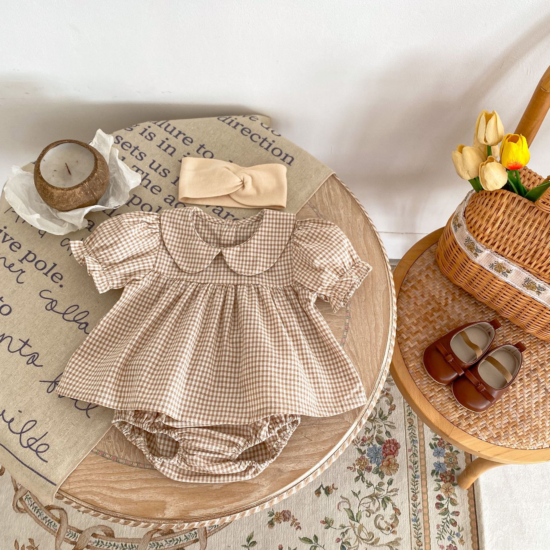 Clothing Sets 2Pcs Summer Baby Girl Smocked Floral Dress Sets With Shorts Infant Toddler Embroidery Boutique Spanish Princess Dress 230422