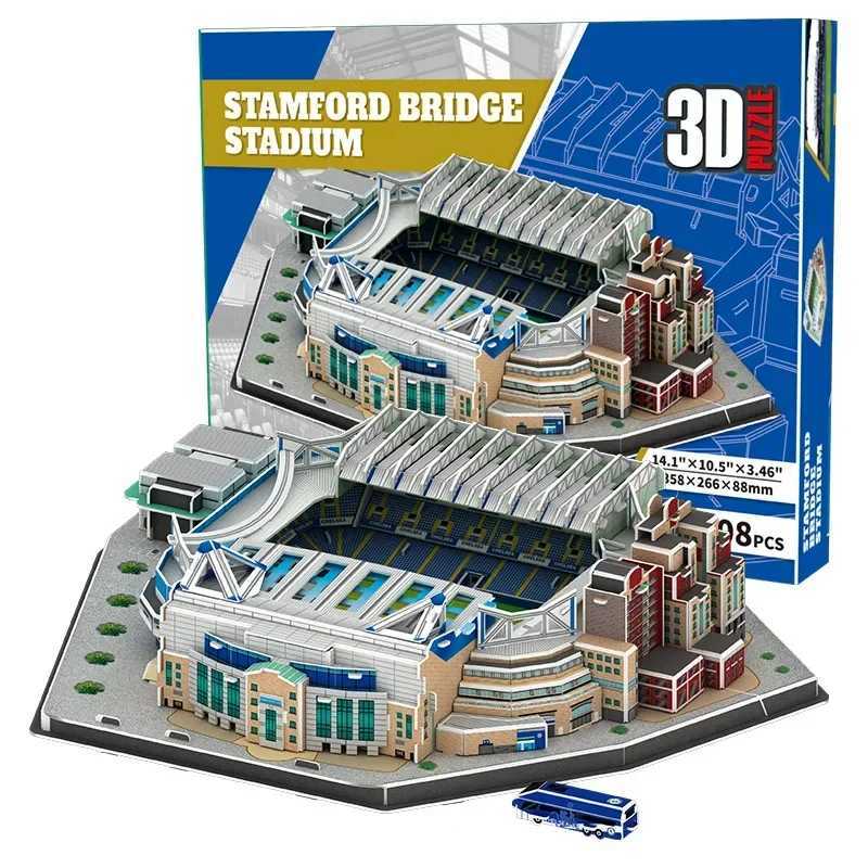 DIY Chelsea Stamford Bridge Football Stadium 3d Stereo Puzzle Model SZM240731