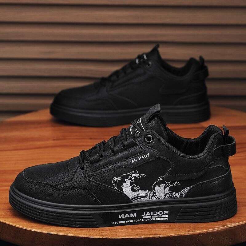 Breathable Canvas Shoes for Men Trendy Versatile Athleisure Fashion Sneakers | Black