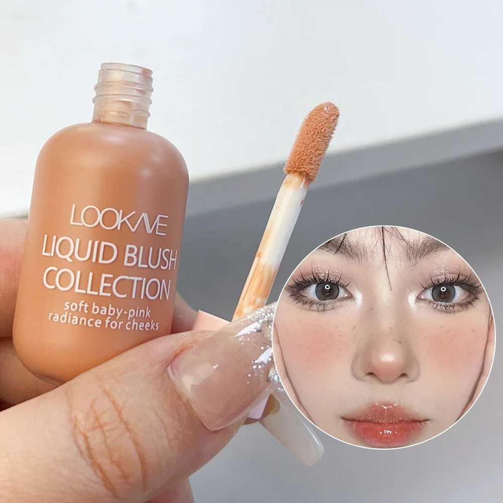 Mini Peach Pink Liquid Blush Waterproof Natural Cheek Blush Makeup Brighten Highlighter Professional Korean Makeup CosmeticXJ241111