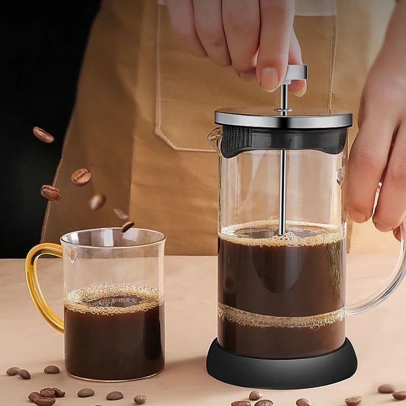 Coffee French Press Pot With Filter high borosilicate glass Hand Punch Coffee Pot Multifunctional Brewings Tea Milk Pot Tools 240731