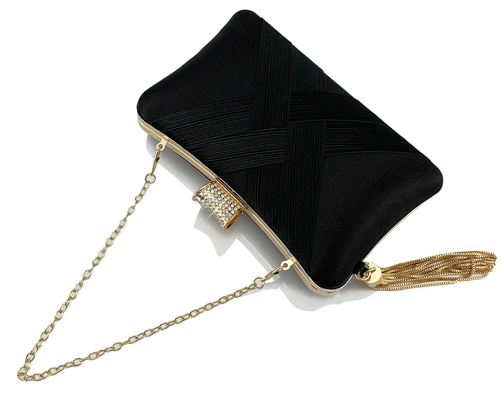 New high quality Designer bag Fringe metal braided diamond buckle Banquet evening clutch bag