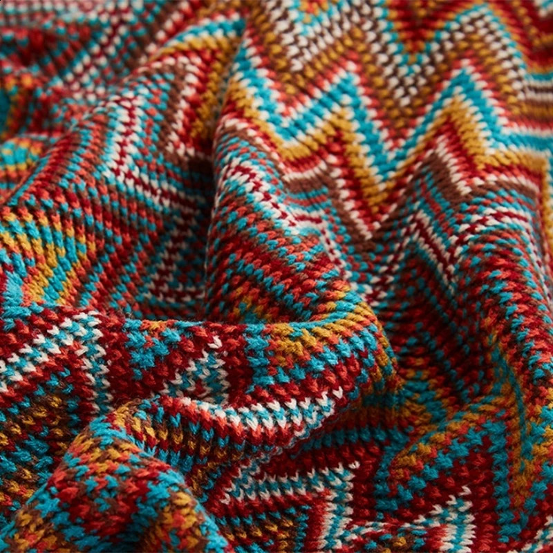 Boho Bed Plaid Blanket Geometry Aztec Baja Blankets Ethnic Sofa Cover Slipcover Decor Throw Wall Hanging Tapestry Rug Cobertor 240731