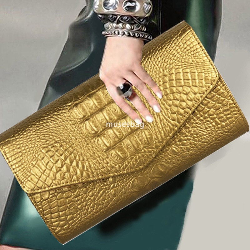 New European and American women's fashion clutch bag women's clutch bag large capacity crocodile print crossbody shoulder bag