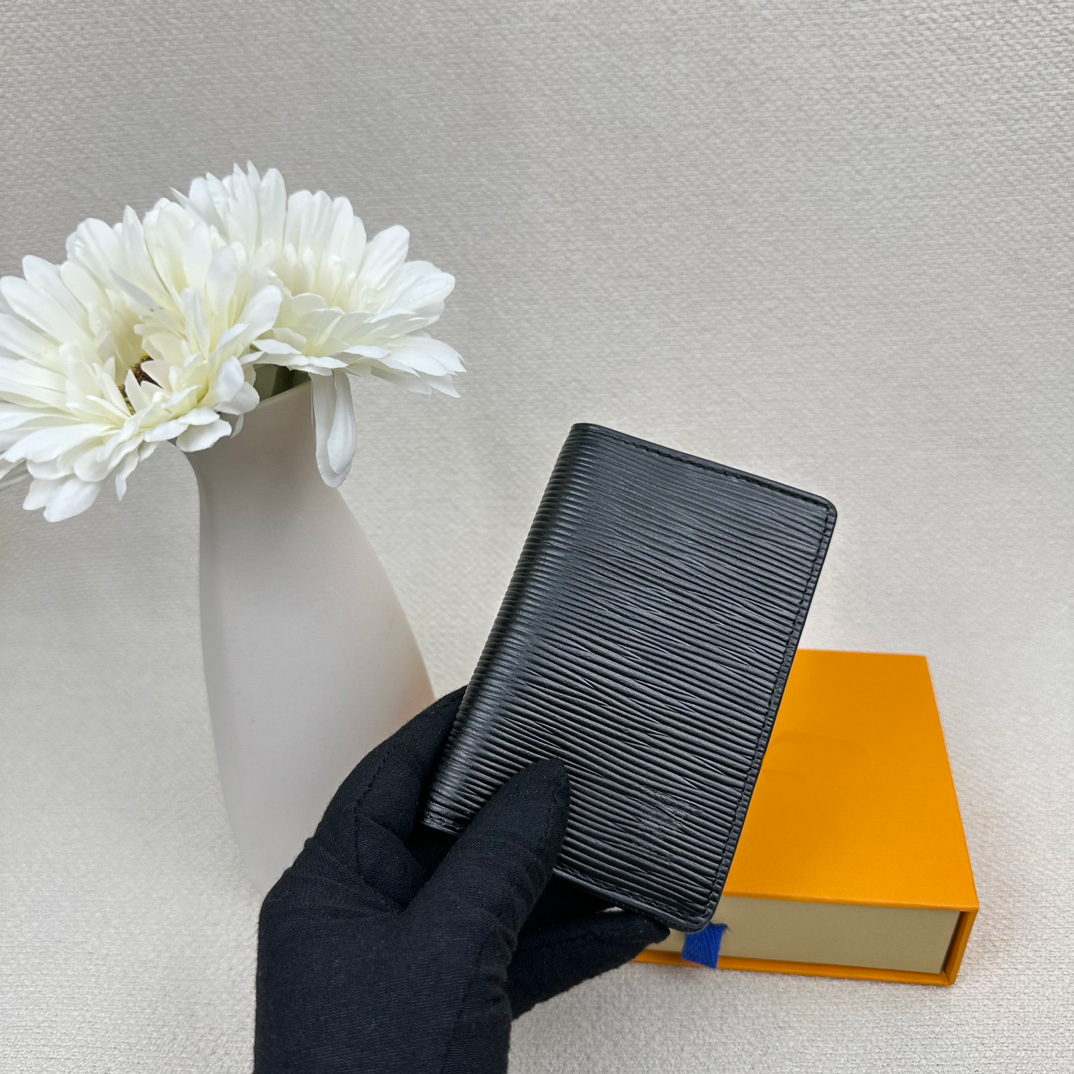 Pocket Organizer Classical Card Holder Multiple Wallet Leather Credit cards cover men daily wallets Multiple purse With original box