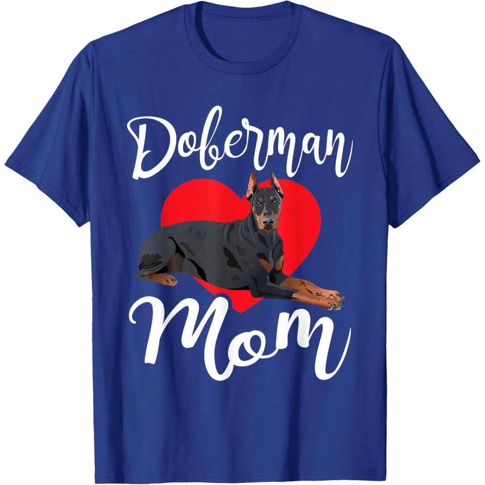 T shirt Mens Doberman Mom - Mothers Day Pet Canine Lover Dog Owner T-Shirt shirts tshirt graphic tee Casual tops summer clothes Short sleeve Free ship