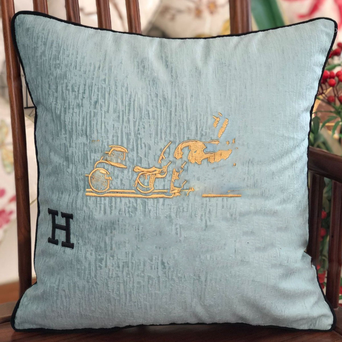 Light luxury designer h Letter pillow bedding home room decor pillowcase couch chair sofa Cushion Mat Pillow casual pillows core