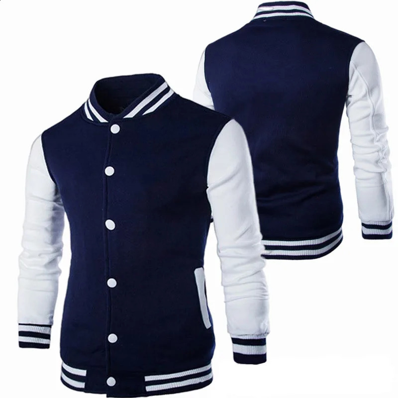 Fashion Slim Fit Baseball Mens Coat Personalized Casual Sports Male Jacket Printed Stand Up Collar Cardigan Outwear 240816