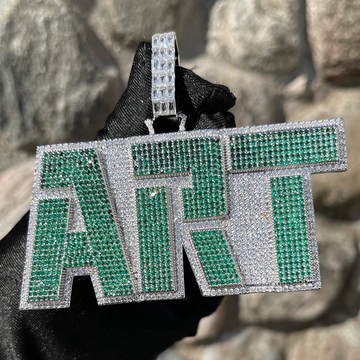Hip Hop Custom A-Z Letters Pendant Necklaces Colorful Zircon Gold Plated Jewelrys