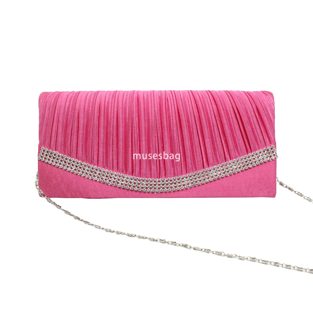 The factory directly supplies explosive European style silk rhinestones fashion ladies hand bag dinner bag a piece of hair