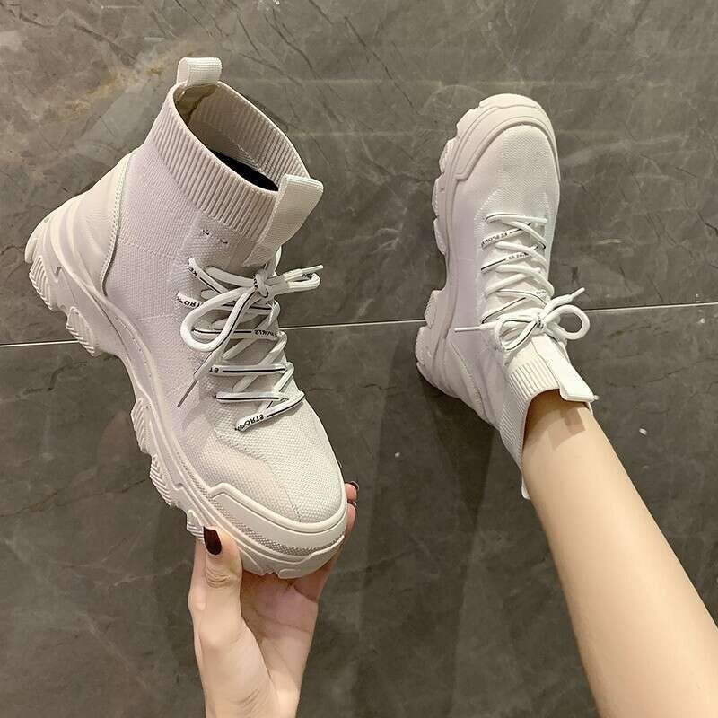 2024 Fashion New Bottom Comfortable Durable Explosive Thick Heel Simple Thin Short Tube Elastic Soc Versatile Martin Boots 456