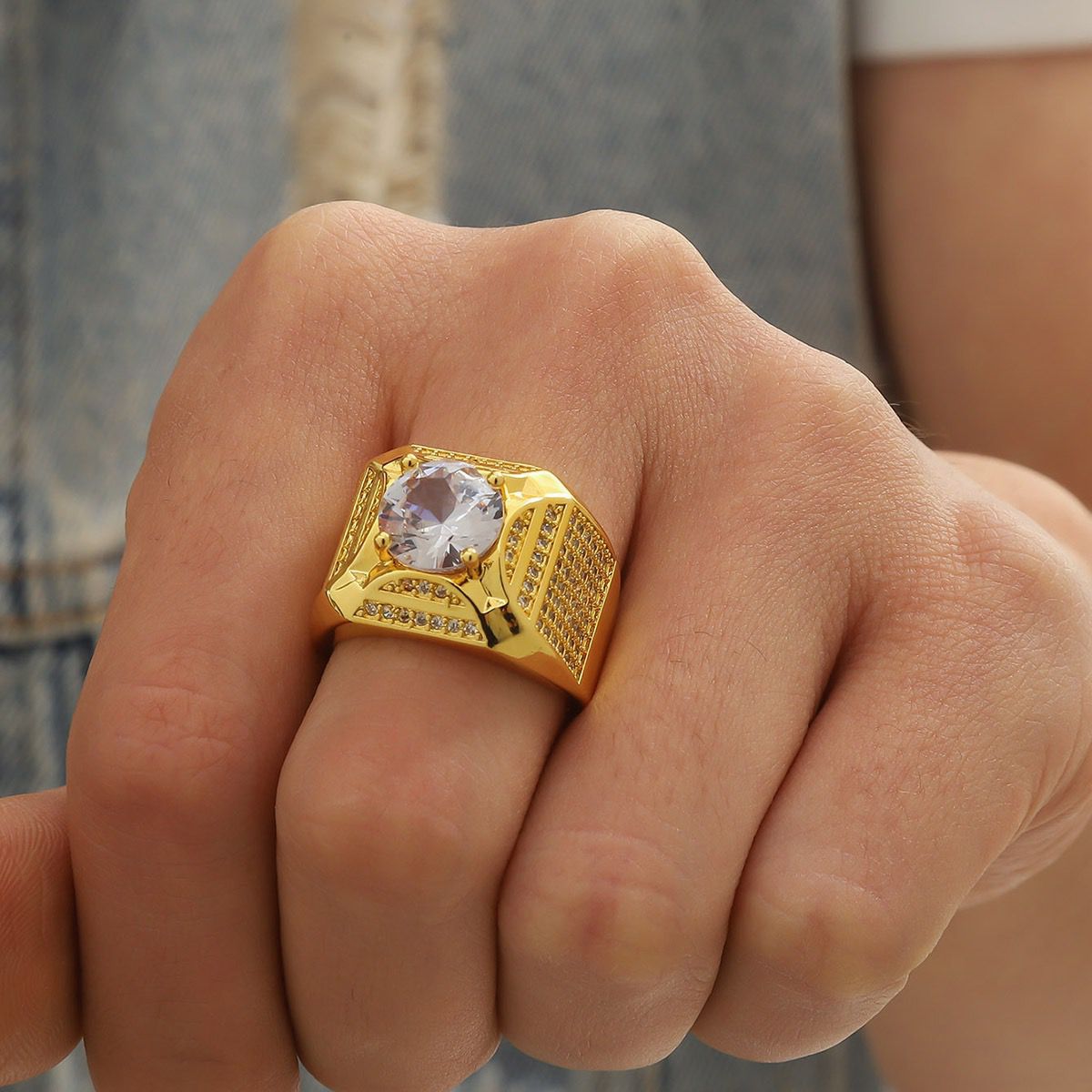 Sterg Sier Wedding Engagement Ring White Topaz CZ Dia Band Size 6 13