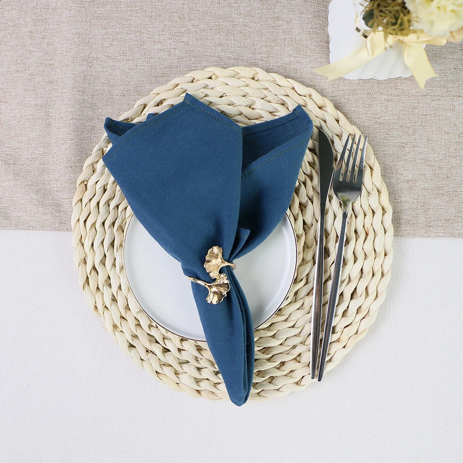 Set Of 12 30x45cm Table Cloth Napkins Cotton Durable Fabric Reusable Uniform Color For Kitchen Dining Easter Wedding Decoration 240730