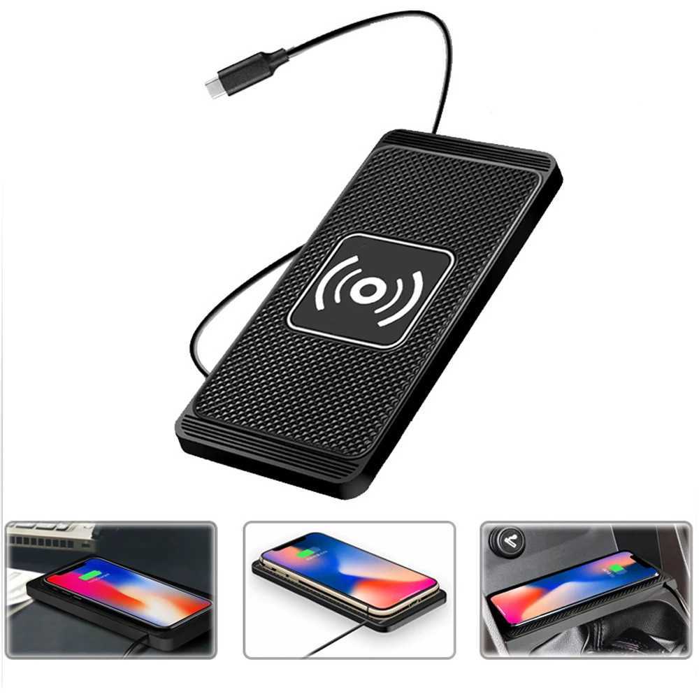 15W Wireless Charger Station Car Non-Slip Silicone Pad USB Type C Fast Charging Mat Stand For iPhone 13 14 Pro Max SamsungM240731