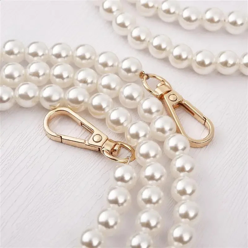 30130cm Pearl Strap for Bags Handbag Handles DIY Purse Replacement Long Beaded Chain Shoulder Bag Straps Belt 240730
