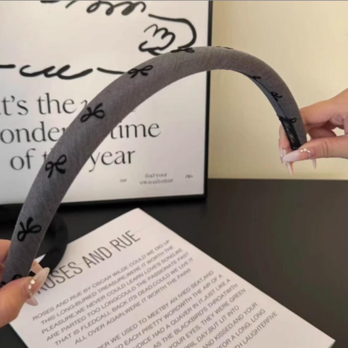 Bowknot Designer Hairpin Headbands Elastic Hair Hoop Handmade Gold Letter Retro Style Exaggerated Personality Temperament Headband home 2Style 4Colors