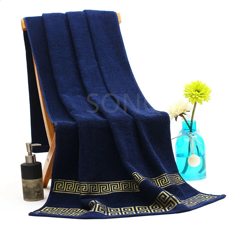 Thickened Cotton Bath Towel Increases Water Absorption Adult Solid Color Golden Silk Soft Affinity Face 240730